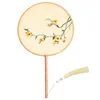 Embroidered Group Fan Ancient Style Fan Summer Long Handled Tassel Dance Hanfu Palace Fan Children's Cheongsam Round Fan 5