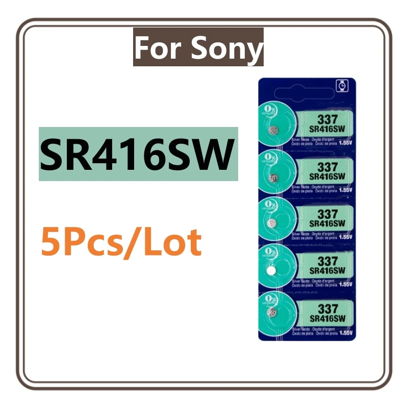 5-10pcs-Original-For-SONY-337-SR416SW-AG6-LR416-337A-Silver-Oxide ...
