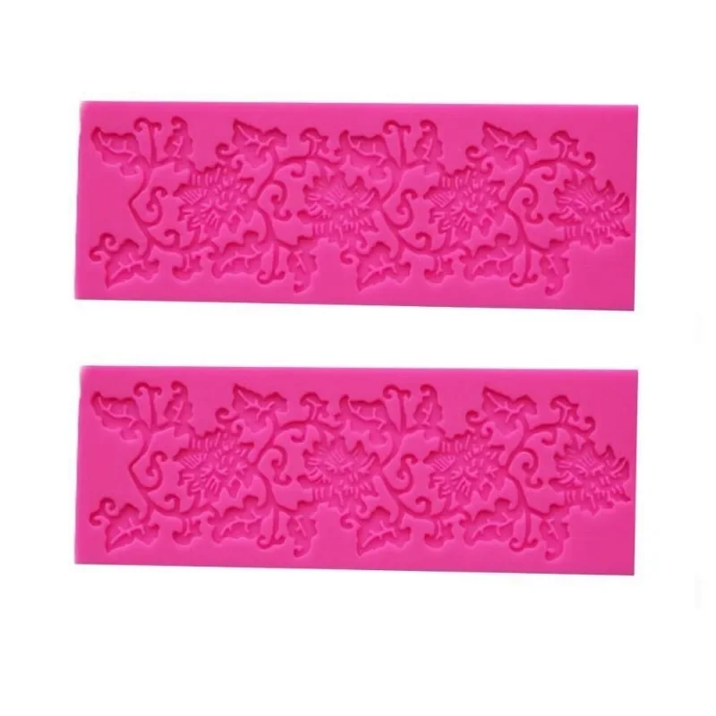 Lace Flower And Leaf Sugar Process Silicone Lace Embossed Cake DIY Mold Candy Decoration Mold Pad Home Kitchen Baking Mold