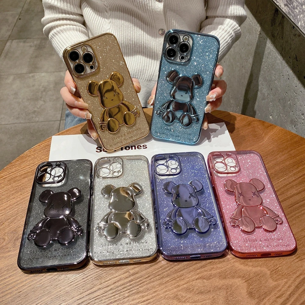 For iphone 14 promax case 12/11/13/15/xsmax/xr luxury holder phone cover  women