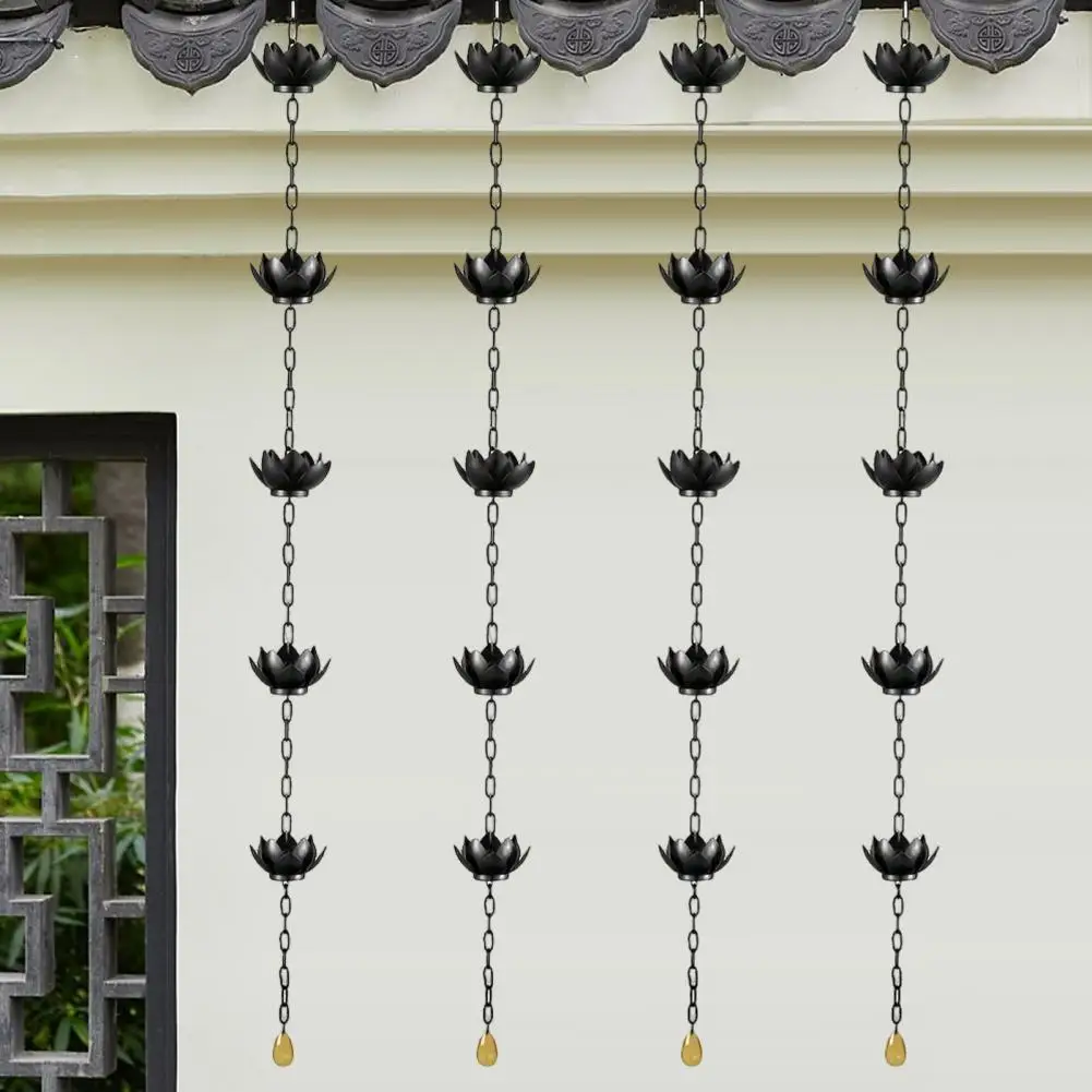 Rain Chain Adapter Adjustable Length Metal Easy To Install Rain Chain System Stylish Decorative For Gutters