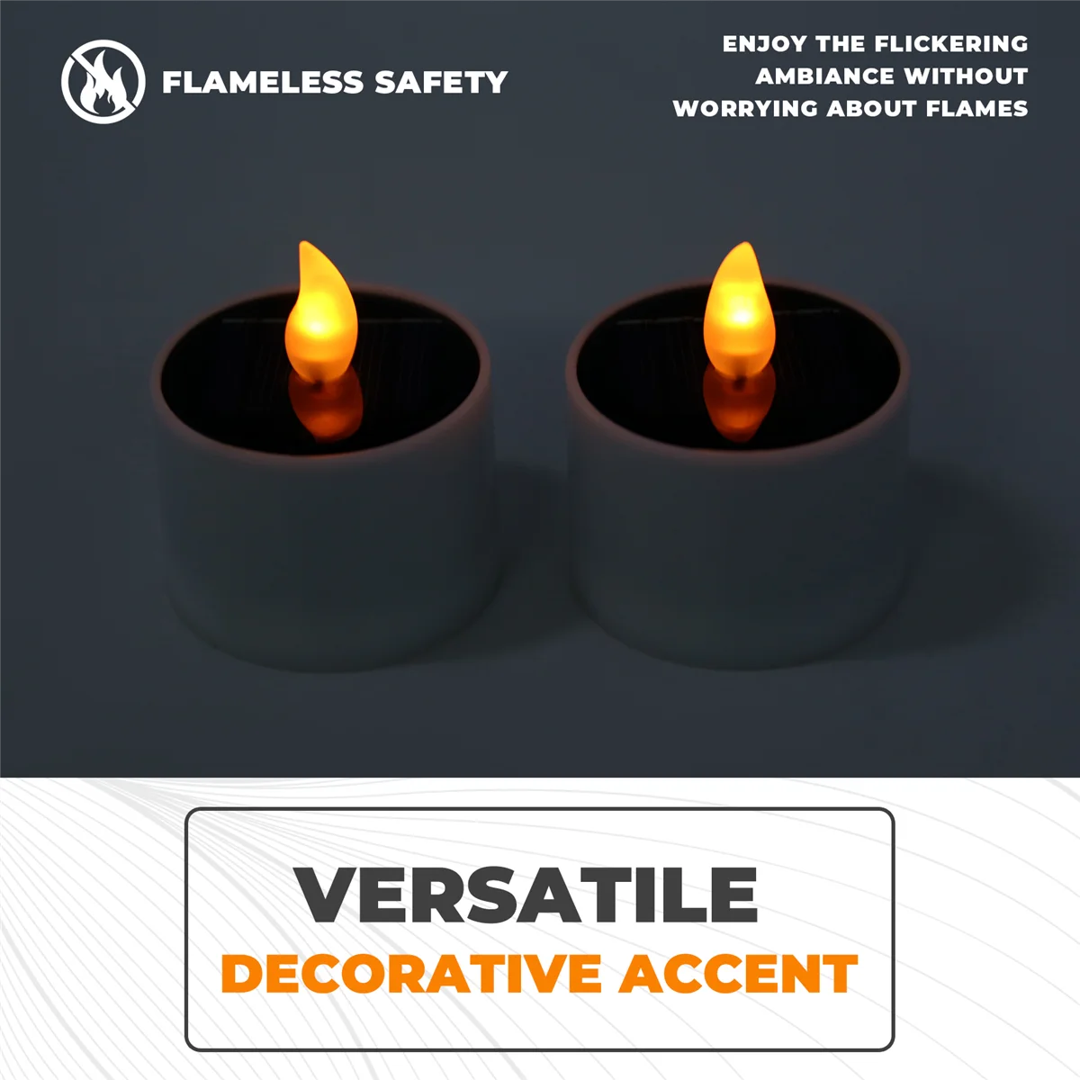 BAAU Solar Candle Light Waterproof Flameless Outdoor Get-Together Candle Light Garden Patio Decorative
