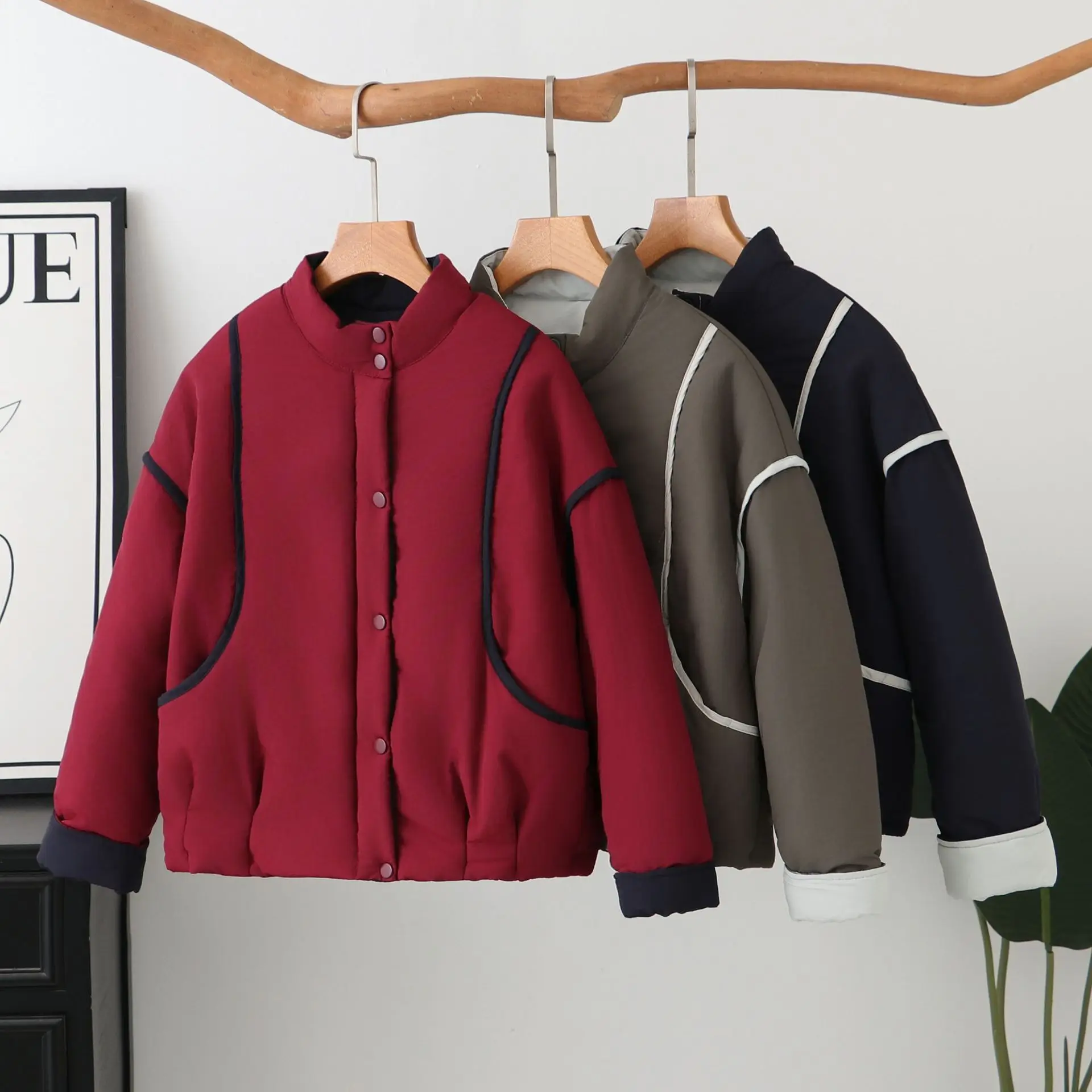 XXXXL Fashion Plus Size Women's Parkas New Autumn Winter Style Casual stand-up Collar Padded Jacket Casual Warm Short Coat 1397