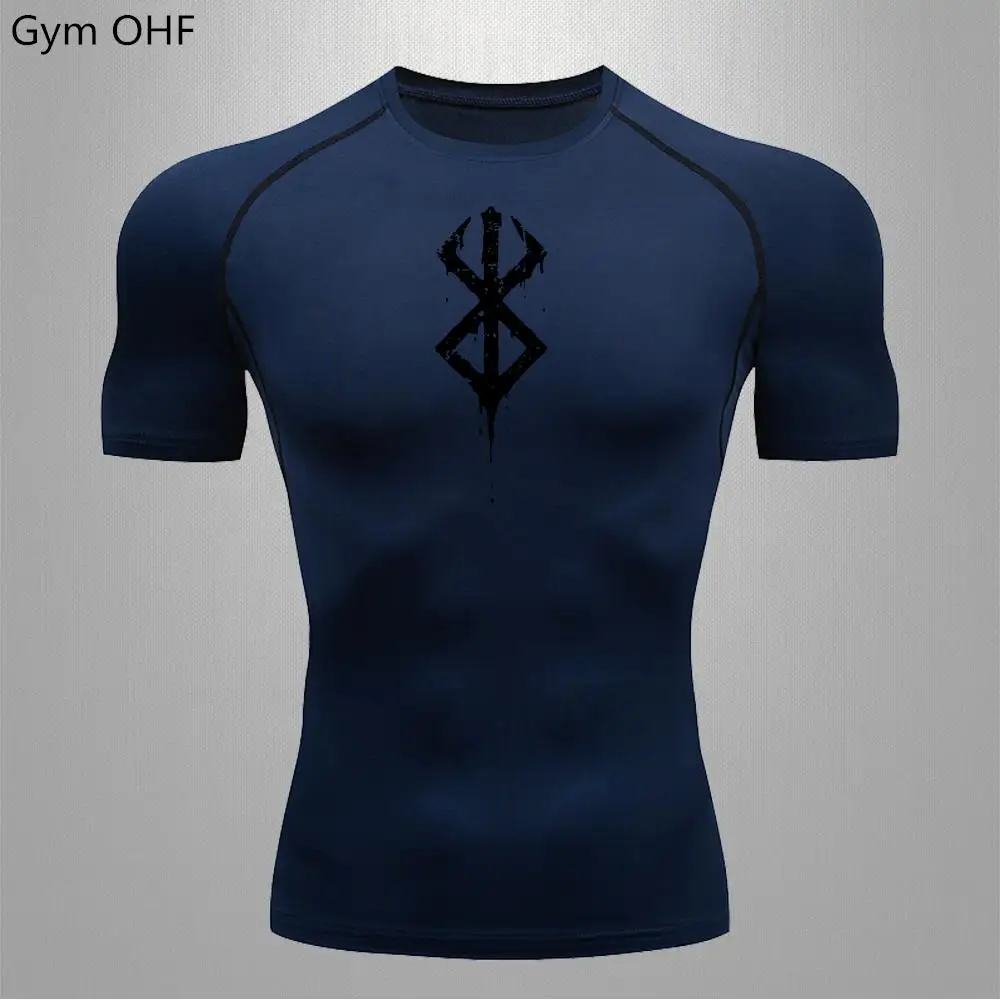 Berserk Anime Quick Dry Men's Compression T-Shirt - Summer Short Sleeve Sports Top