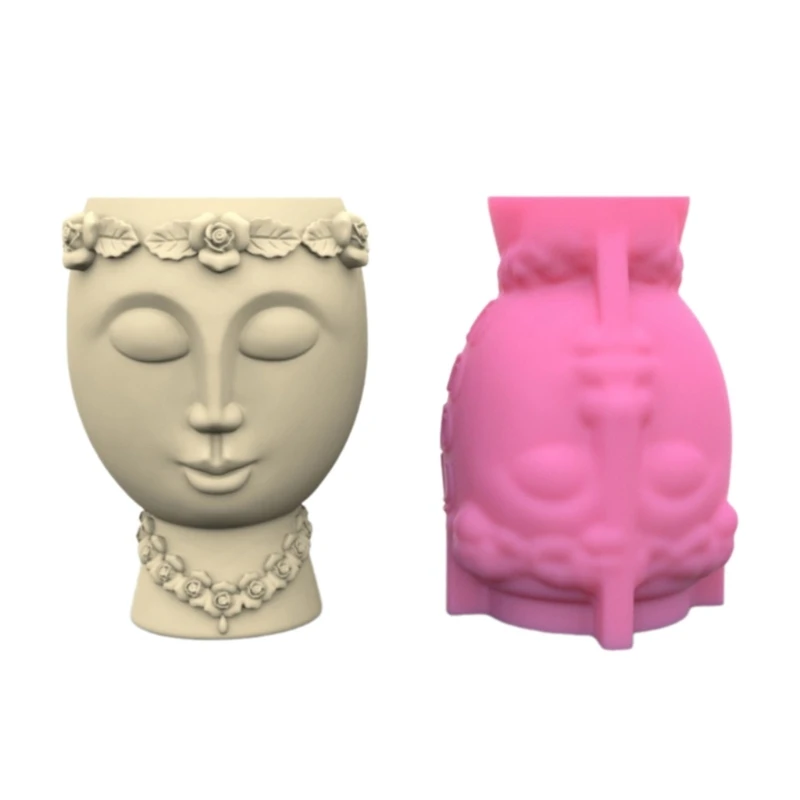 

Силиконовая форма для вазы, принадлежности для рукоделия, силиконовая форма для цветочного горшка, форма лица для DIY 4XBF