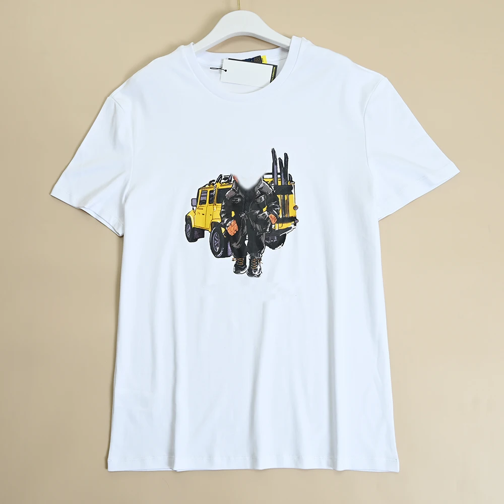 Casual Cotton round Ne ort Sve Men's T-irt Summer New Sle Faion Urban Loose Fit Cartoon Print Versatile Casual Tee