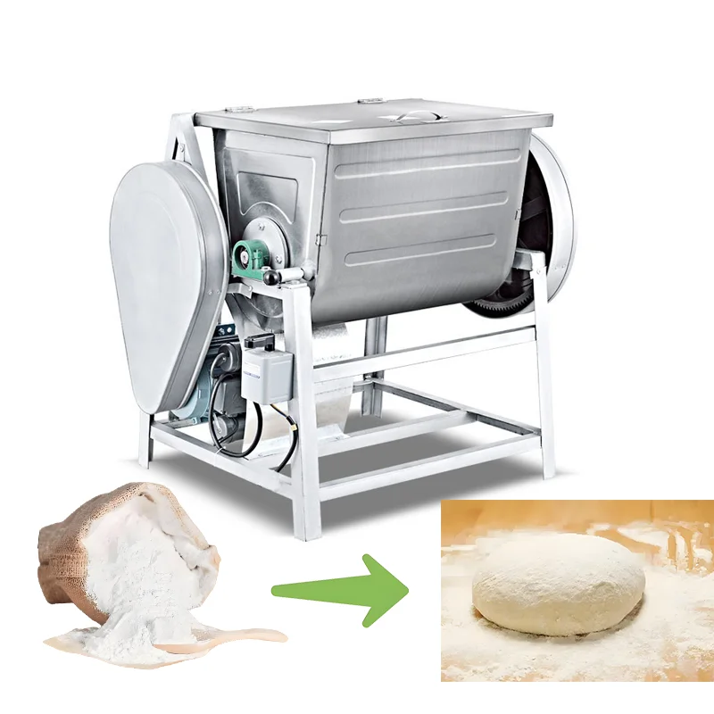 Commercial Spiral Dough Mixer 25kg 50kg 100kg Industrial Electric Horizontal Flour Mixer Dough Kneading Machine 3