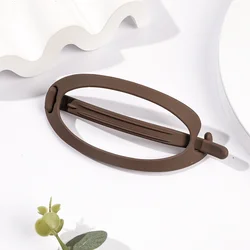 Elegant Large Hair Clamp - Seamless Duckbill Claw Clip (Brown)