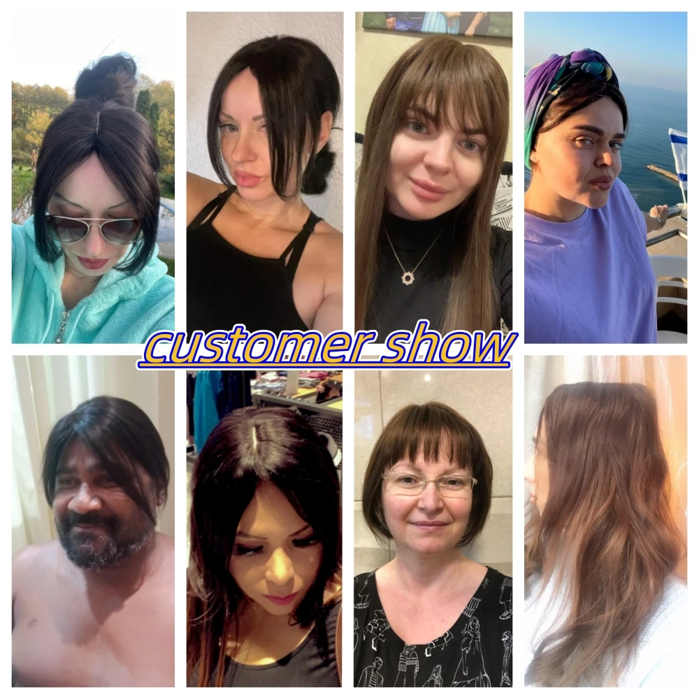 Human Hair Toppers 10inch Human Hair Toppers for Women with Clips