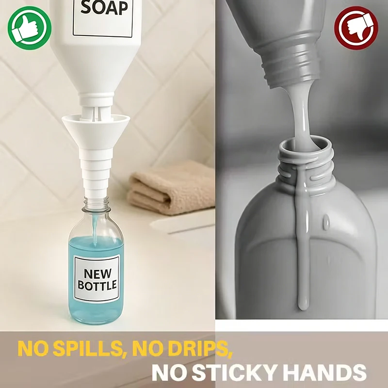 Portable Refillable Bottle Funnel & Liquid Transfer Kit for Fragrance, Oils, Lotions, and Shampoos