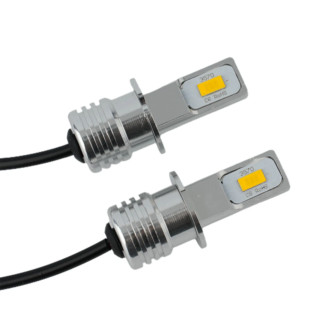 자동차 안개등 전구 변환 키트, 매우 밝은 H3 CSP LED 안개등 전구, 노란색 LED 헤드라이트, 55W, 6000LM, 3000K