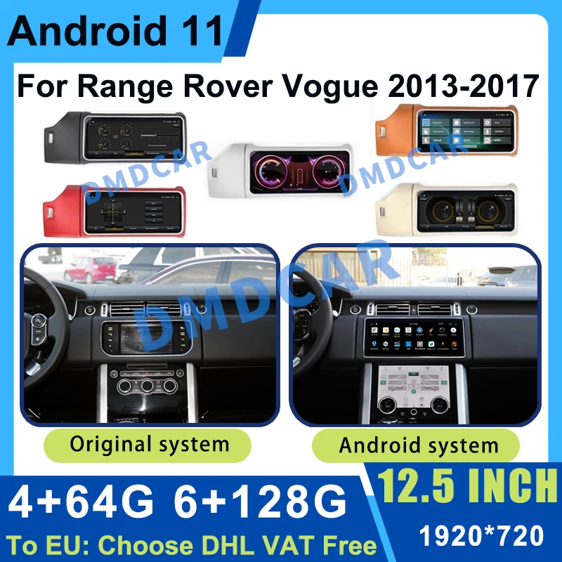 

12.5inch Android 11 Car Multimedia Radio Player GPS Navigation For Land Rover Range Rover Evoque L405 2013-2020 Wireless Carplay