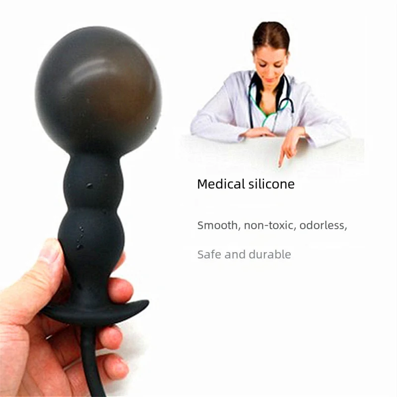 Adult Supplies Gourd Pull Beads Inflatable Expansion Butt Plug Back Court Dilator Anal Expansion Inflatable Ball Men and Women I