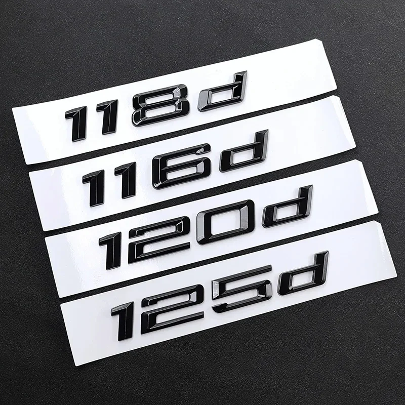 

3D ABS Chrome Black Car Trunk Letters Logo Emblem Sticker For BMW 116d 118d 120d 125d 130d 135d 140d F20 E81 E82 E87 Accessories
