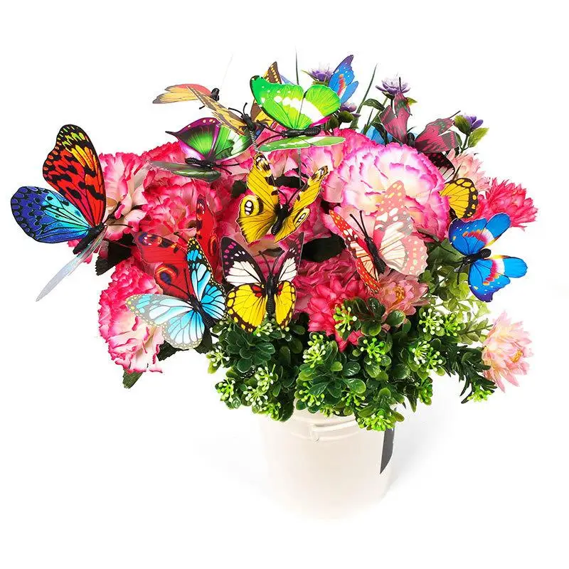 Bunch Of Butterflies Garden Yard Planter Colorful Whimsical Butterfly Stakes Decoracion Outdoor Decor Gardening Decoration butterfly decoration garden art decor