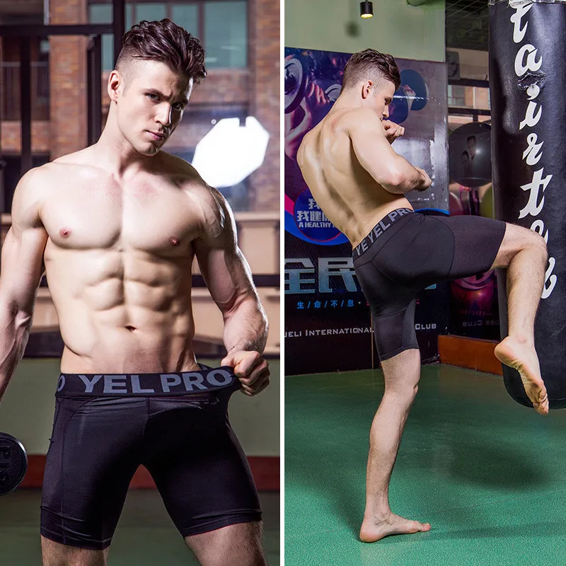 Men Gym Sport Tights Quick Dry Compression Leggings Crossfit Running Shorts Jogging Fitness Shorts Training Basketball Tights