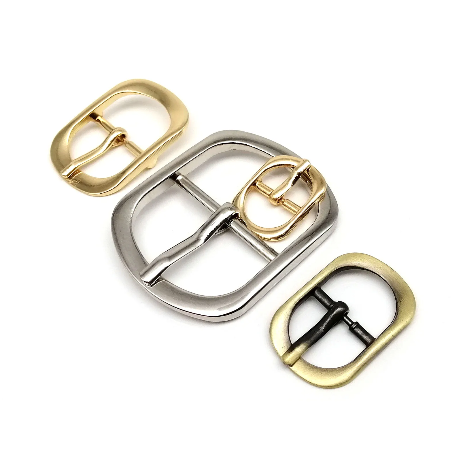 Roller Pin Buckle 10pcs Inner Wide 13 15 20 25 32 38mm Adjust Roller Pin Buckle Snap Oval Ring Leather Bag Handbag Shoe Shoulder Strap Belt Repair