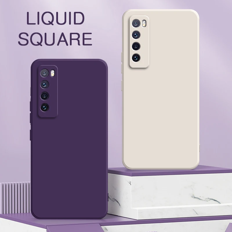 Premium Shockproof Square Liquid Soft Silicone Phone Case