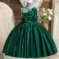 Elegant Party Flower Girls Dress Evening Costume Bow Wedding Princess Dresses Girl Summer Birthday Bridesmaid Prom Gown Vestido
