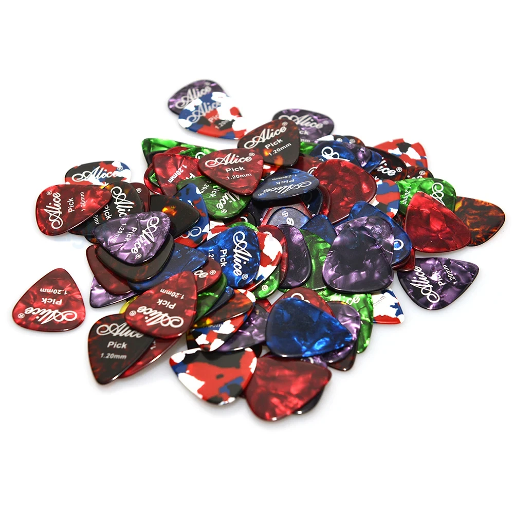 Description Picture 3 of itemAlice Guitar Picks 6pcs Celluloid Mediator Thickness 0.46 0.71 0.81 0.96 1.20 1.50mm Electric Acoustic Guitar Accessories