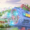 Super Electric Rocket Bubble Guns With LED Large Holes Shape Fast Machine Gun Launcher Bubbles Blower Soap Outdoor Toys For Kids 5