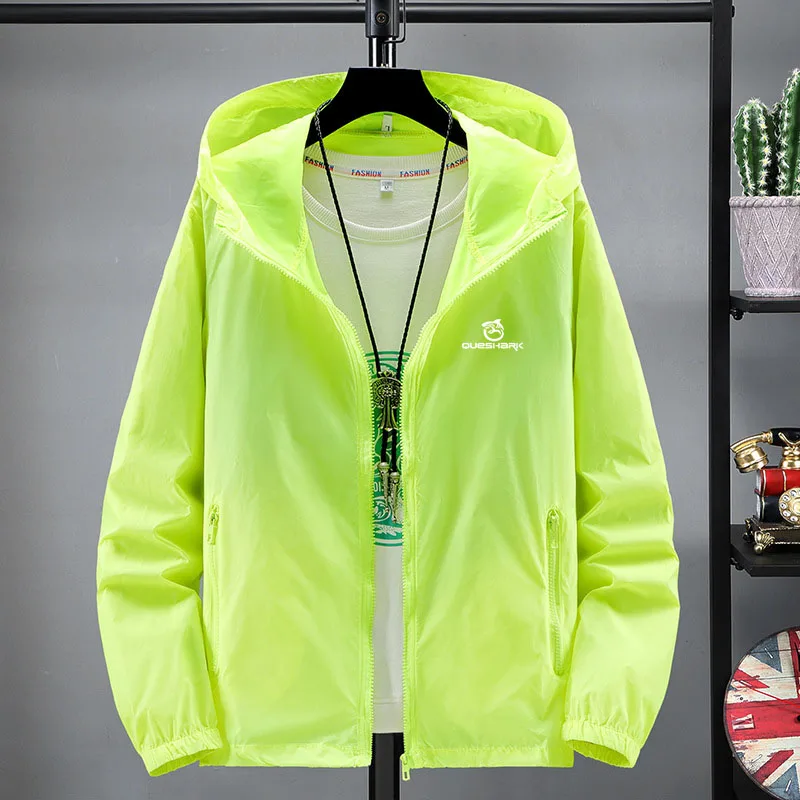 thumbnail image 1 of Queshark - Chaqueta de ciclismo ultradelgada y ultraligera de secado rápido para hombre y mujer, con protección solar y reflectante UV, para verano, 1 of 5
