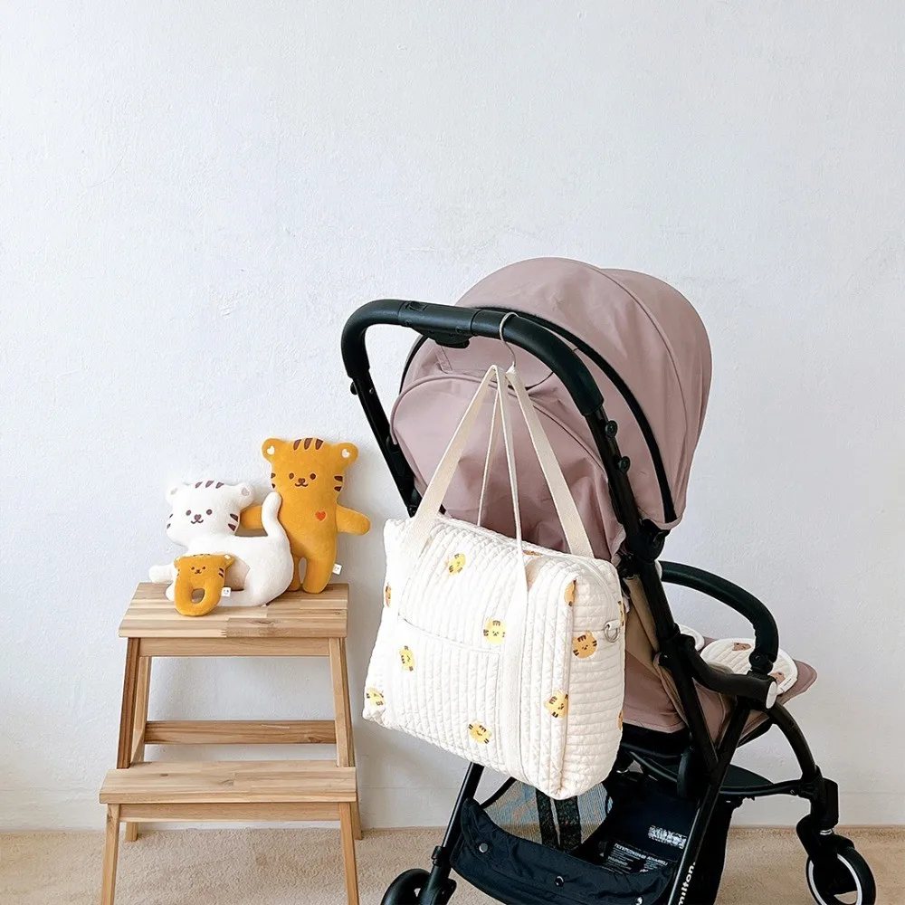 Mommy Bag Diaper Nappy Bag Baby Stuff Organizer Cotton Handbags Caddy Storage Bag For Mom Cute Bear Babies Accessories