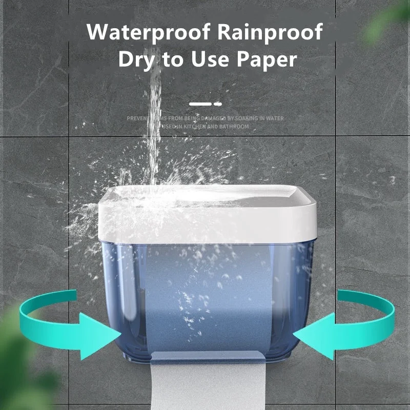 Waterproof Toilet Water Dispenser Toilet Paper Holder Bathroom Tissue Box with Top Storage Table Wall Paper Storage Box 1PC