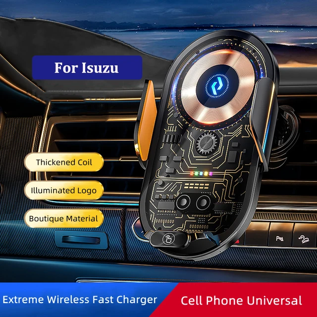 For Isuzu D-MAX TAGA mu-X Car Cell Phone Holder Qi Wireless Charger Stand