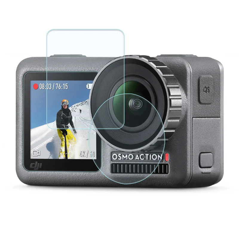 3pcs/set Tempered Glass Films Lens Screen Explosion-proof Protection Film for DJI OSMO Action 1 2 3 4 Sport Camera Accessories 2