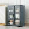Multi-functional Kitchen Cabinets Household Storage Cabinet Nordic Minimalist Floor-standing Dish Microwave Pot Kitchen Cabinet 4