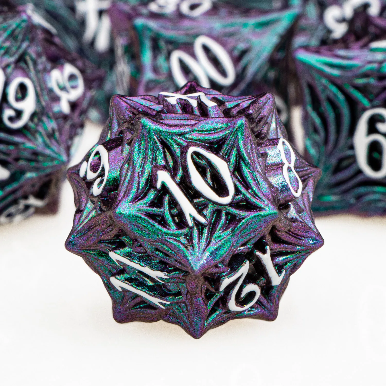 Dice Set 7PCS Tree Root Dnd Metal Dice Set D&D Polyhedral Dice For D and D Dungeon and Dragon Pathfinder Role Playing Game