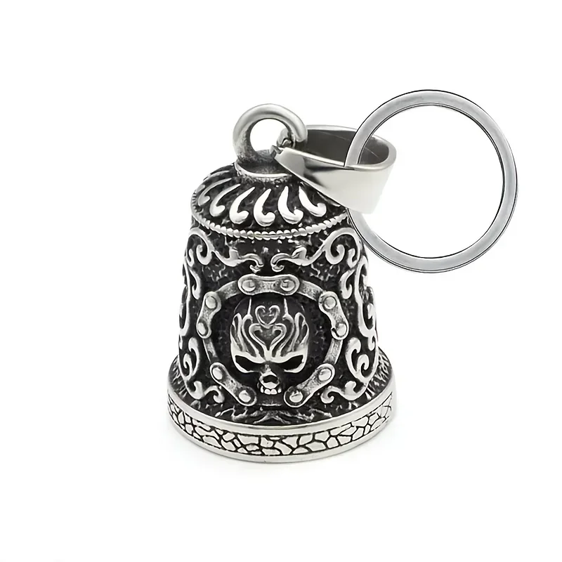 Lion King Pendant and Keychain with Uniquely Carved Bell - Retro Design
