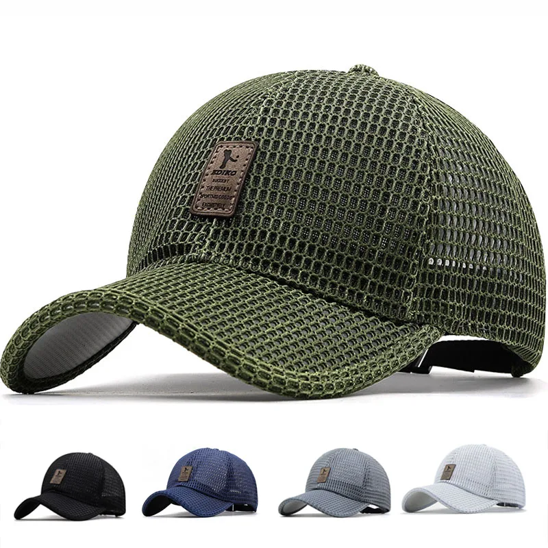 

Summer Men's Mesh Baseball Cap Bone Gorras Snapback quick-drying Trucker Caps Fishing Hats Outdoor Breathable Dad Hat