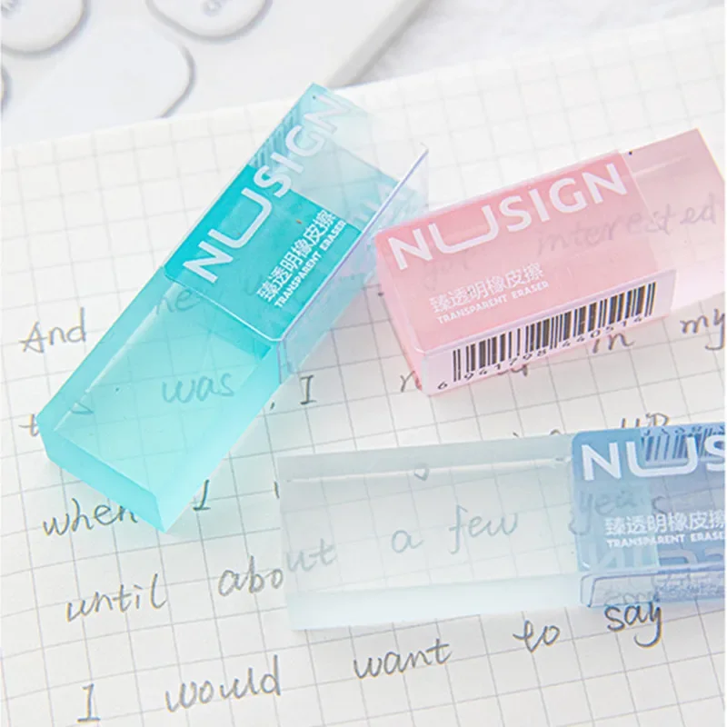Lovely Eraser for Kids Ins Simplicity Solid Color Eraser Transparent Visable Pencil Back To School Cute Student Supplies pencil eraser