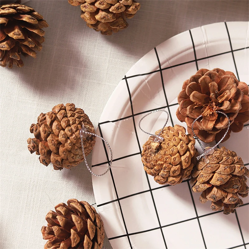 6pcs Artificial Flowers Pineapple Grass Artificial Pine Nuts Cones For Wedding Christmas Tree Wreath Scrapbooking Decor