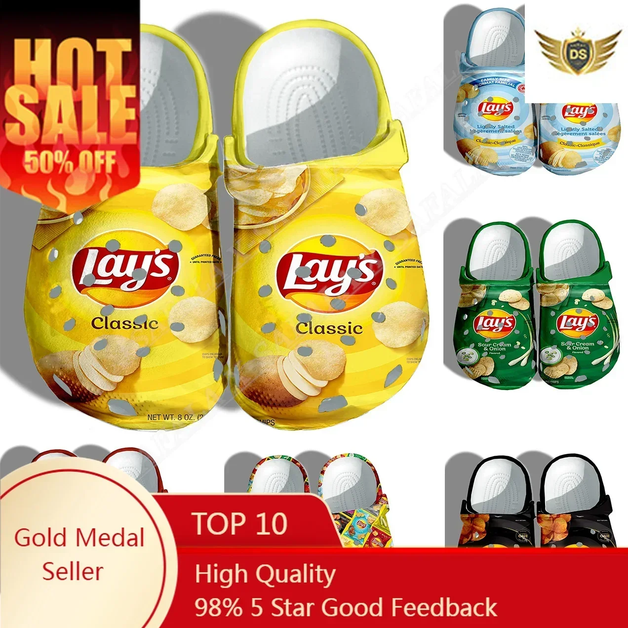 

Funny Snack Lays Potato Chips 3D Print Men Women Clogs Slippers Kid Shoes EVA Ligtweight Sandals Summer Beach Outdoor-1