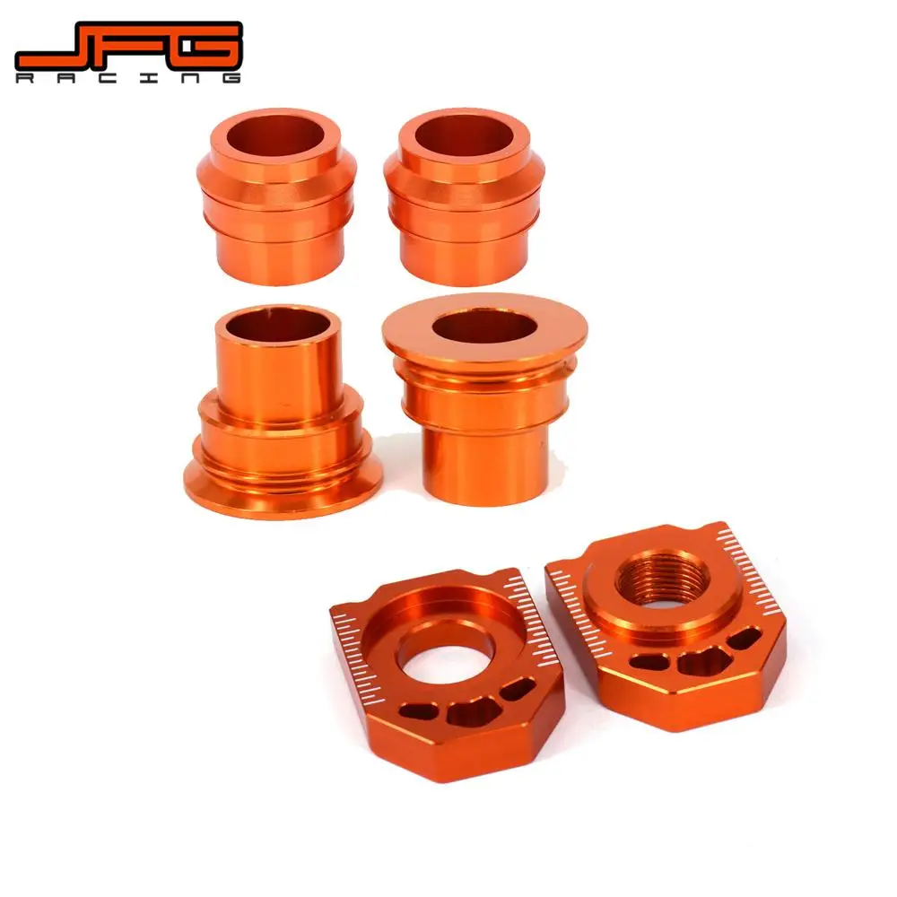 

Motorcycle Front Rear Wheel Hub Spacer Chain Adjust Axle Blocks For KTM EXC EXCF XCW 125 150 250 300 350 450 500 2016-2021