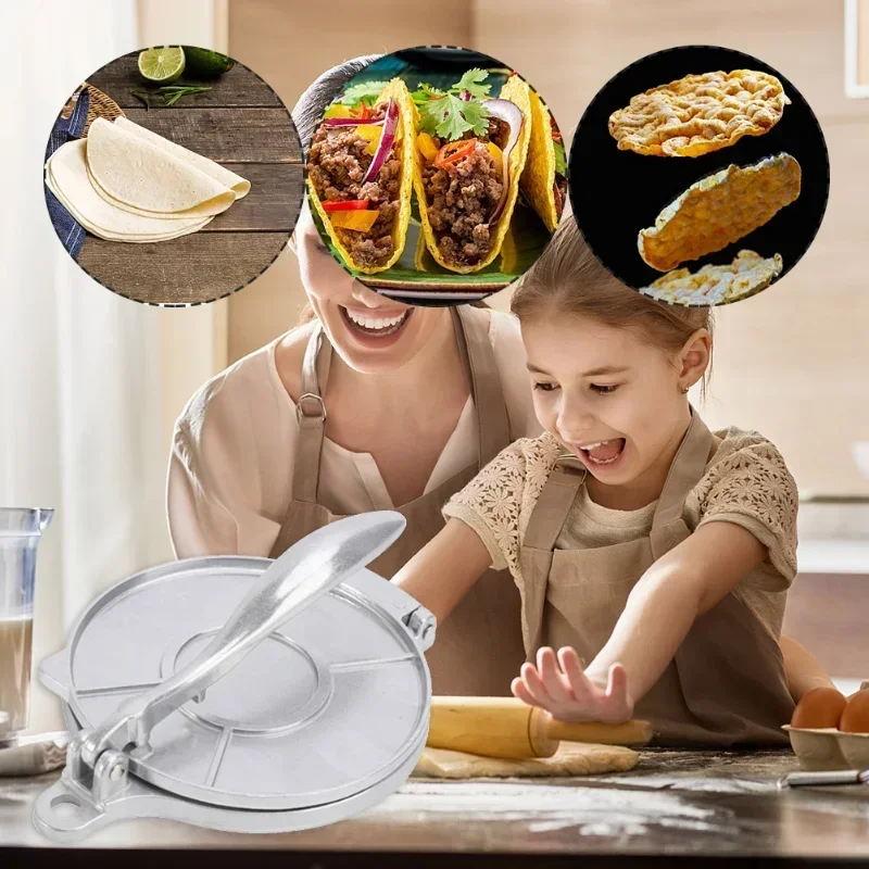 Tortilla press tool Aluminum Alloy DIY Handmade Dumpling Wrapper Making Tool Long Handle Home Kitchen Cooking