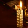 Creative Square Kerosene Lighter Pure Copper Retro Grinding Wheel Cigarette Lighter Personality Kerosene Lighter Mens Gift 3