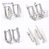 Trendy Brass Ear Wire Hooks 18K Gold Plated Inlaid Zircon Earring Clasps For DIY Handmade Earring Jewelry Making Accessories