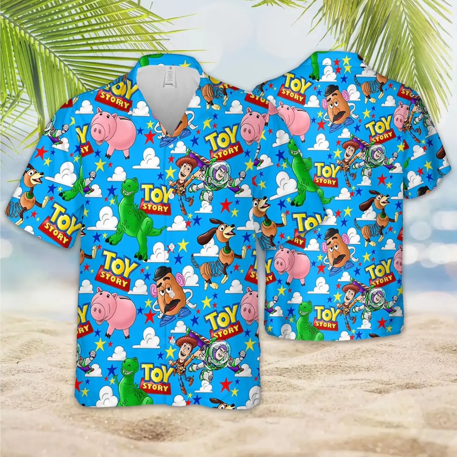 New Toy Story Camicia Hawaiana Uomo Donna Manica Corta Camicia Abbottonata Woody Buzz Lightyear Camicia Hawaiana Camicia Da Spiaggia Dei Cartoni Anima