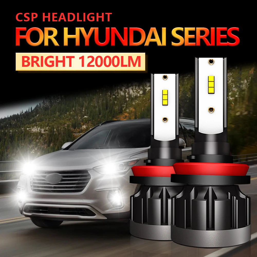 H7 H11 LED Headlight Bulbs H4 Car Lamps H1 9005 9006 For Hyundai Accent