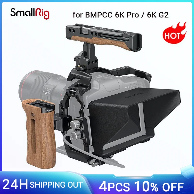 Smallrig Professional Full Dslr Camera Cage Rig + Kit Gabbia Con Impugnatura Superiore Con Set Di Telecamere Per Montaggio Su Scarpe Fredde Per Bmpcc 