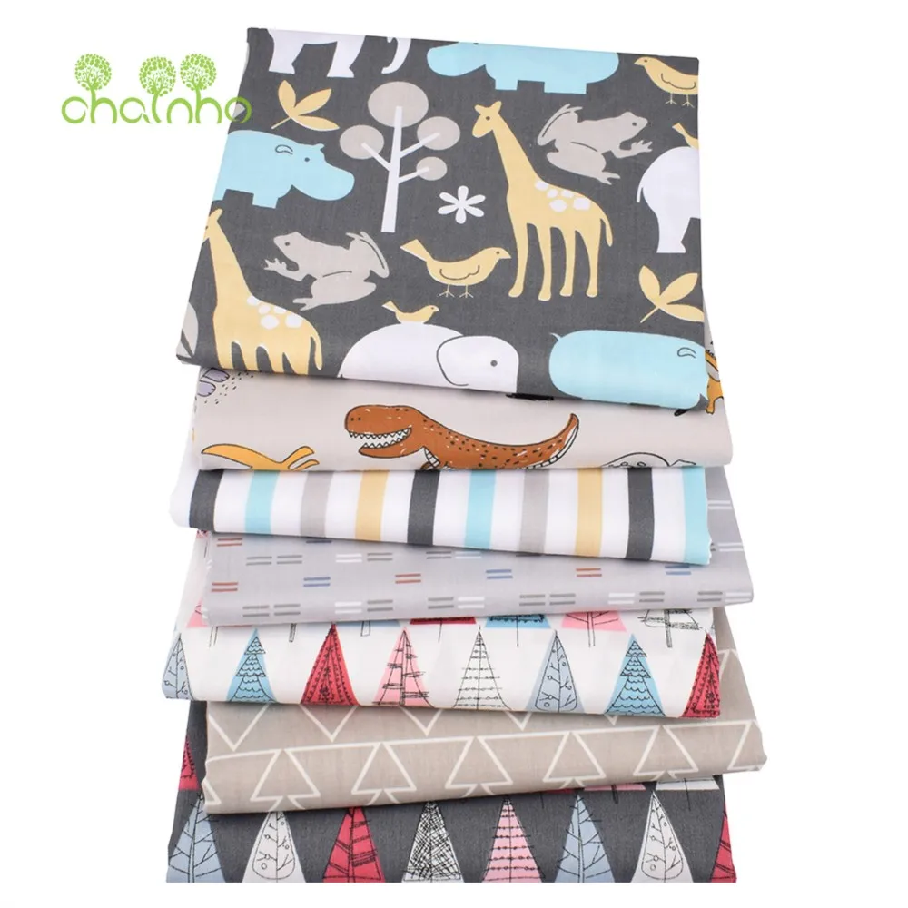 Chainho,Printed Twill Weave Cotton Fabric,DIY Sewing Quilting Material,Patchwork Cloth,Cartoon Series,7 Designs,2 Sizes,15C226