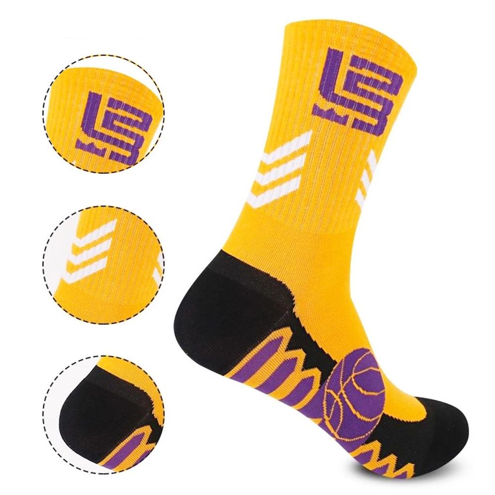 3Pairs New Funny Basketball Socks Men Fashion Cotton Sock Cycling Outdoor Comfortable Soft Breathable Running Football Socks