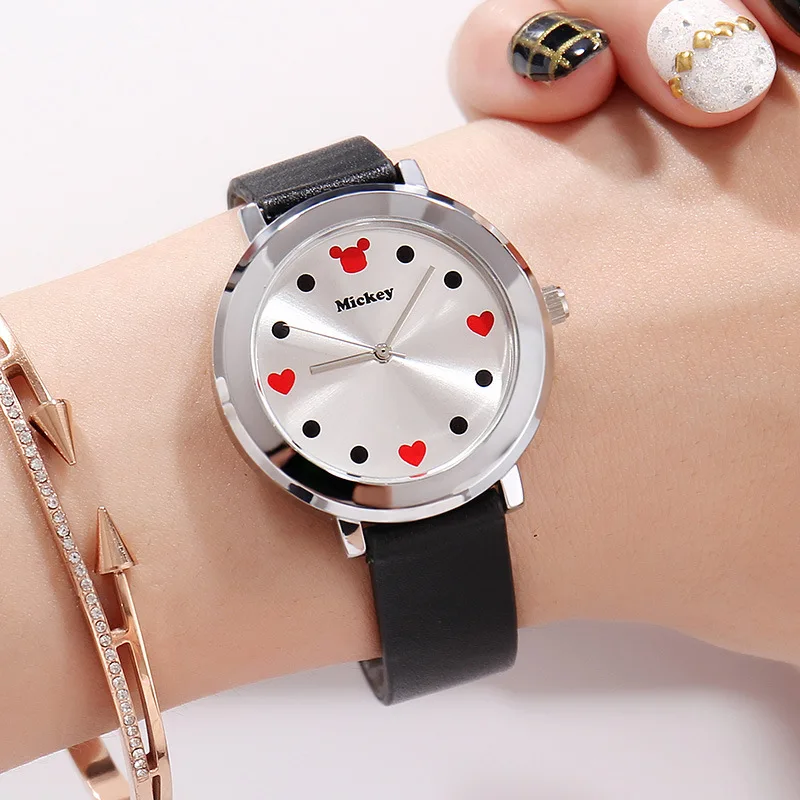Disney Mickey Mouse Women Quartz Wristwatch Genuine Watch for Women Luxury Girls Birthday Gifts Simple Fashion Women Watches