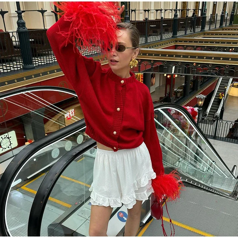 Suéter tipo cárdigan de retazos de moda para mujer, de manga larga, cintura alta, ajustado, esponjoso, Y2k, prendas de vestir exteriores, abrigo de punto para mujer, nuevo