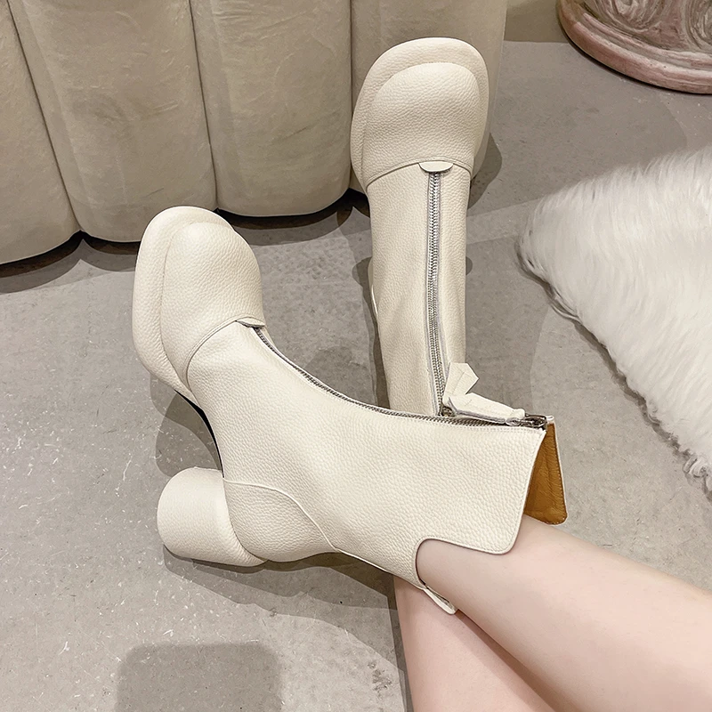 

Women's Chelsea Boots Winter 2022 New Fashion High Heels Ankle Boots Casual Shoes Platform Zip Biker Boots High Heels Botas 5