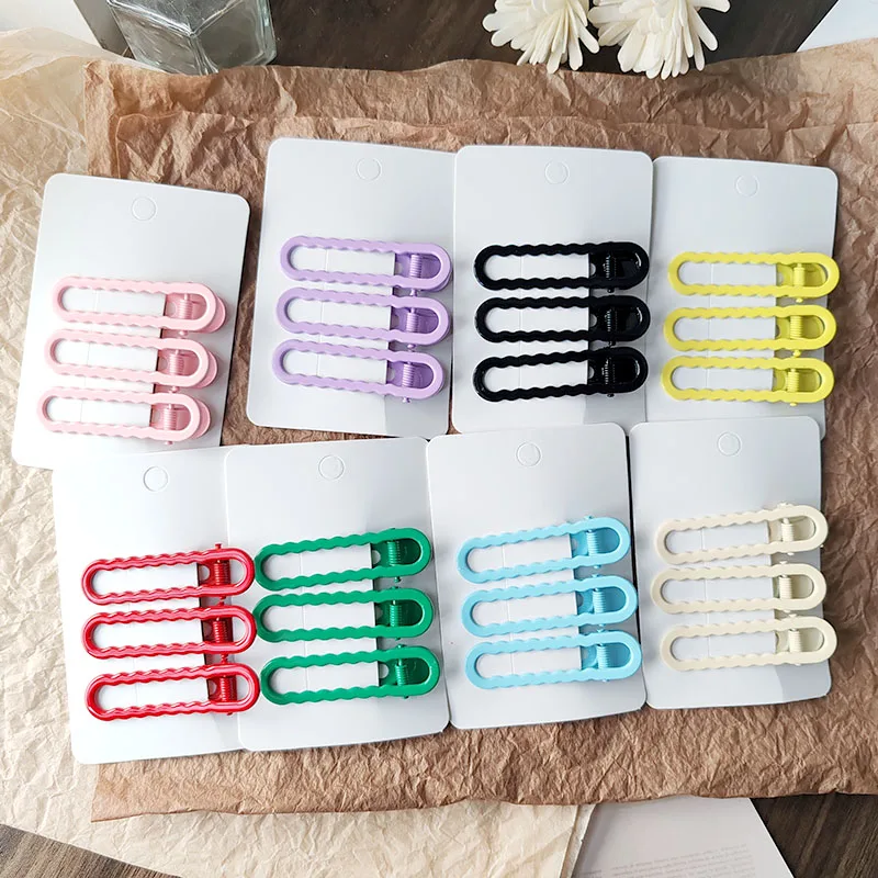 3pc Lovely Alloy Geometric Hair Side Clips Hairpin for Women Girls Headband for Washface Hair Accessories Headwear Ornament